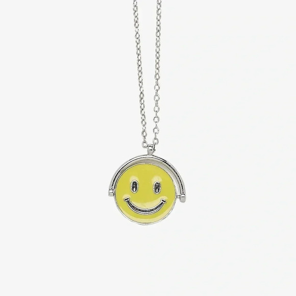 PURA VIDA HAPPY FACE SPINNER NECKLACE - Picture 2 of 6